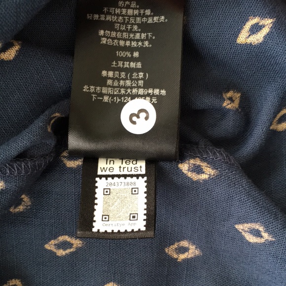 Ted Baker Diamond Geo Print Shirt, Size 5 - Picture 8 of 16